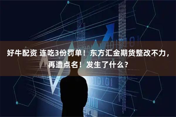 好牛配资 连吃3份罚单！东方汇金期货整改不力，再遭点名！发生了什么？